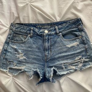 Black and blue denim shorts!